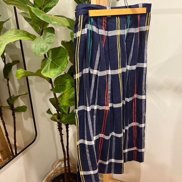 Chaus Vintage Romania Plaid Woven Skirt Button Coastal Grandma Check 10 - Picture 4 of 7